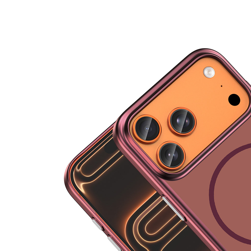 Apple iPhone 18 Pro Max Kılıf M-Safe Şarj Özellikli Zore Lora PC Kapak Mürdüm