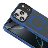 Apple iPhone 18 Pro Max Kılıf Mat Arka Yüzey Wireless Şarj Özellikli Zore Flet M-safe Kapak Gri