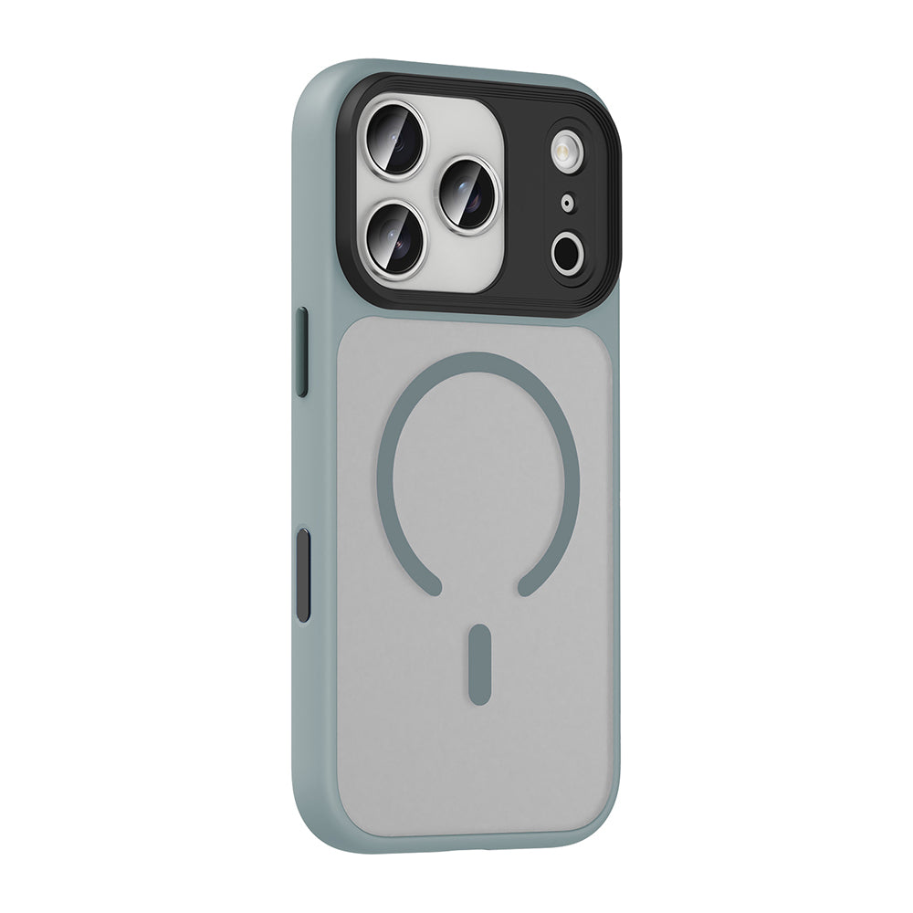 Apple iPhone 18 Pro Max Kılıf Mat Arka Yüzey Wireless Şarj Özellikli Zore Flet M-safe Kapak Siyah