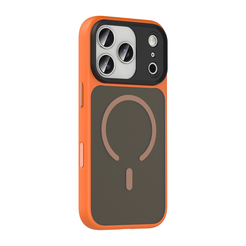 Apple iPhone 18 Pro Max Kılıf Mat Arka Yüzey Wireless Şarj Özellikli Zore Flet M-safe Kapak Siyah
