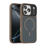 Apple iPhone 18 Pro Max Kılıf Mat Arka Yüzey Wireless Şarj Özellikli Zore Flet M-safe Kapak Desert Titanyum
