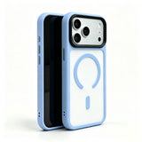 Apple iPhone 18 Pro Max Kılıf Mat Arka Yüzey Wireless Şarj Özellikli Zore Flet M-safe Kapak Açık Mavi