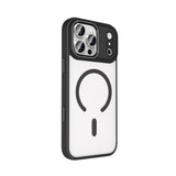 Apple iPhone 18 Pro Max Kılıf Wireless Şarj Özellikli Zore Krom M-safe Silikon Kapak Siyah