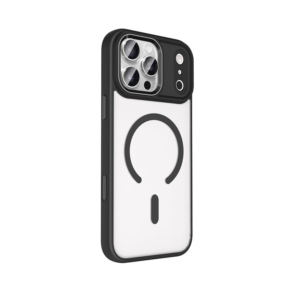 Apple iPhone 18 Pro Max Kılıf Wireless Şarj Özellikli Zore Krom M-safe Silikon Kapak Turuncu