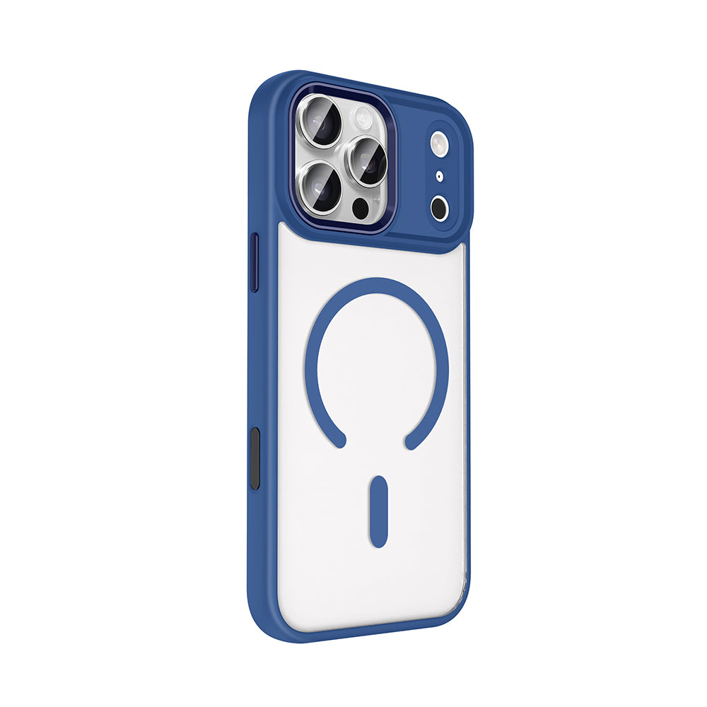 Apple iPhone 18 Pro Max Kılıf Wireless Şarj Özellikli Zore Krom M-safe Silikon Kapak Gri