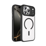 Apple iPhone 18 Pro Max Kılıf Wireless Şarj Özellikli Zore Krom M-safe Silikon Kapak Siyah