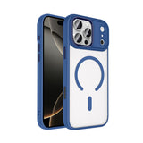 Apple iPhone 18 Pro Max Kılıf Wireless Şarj Özellikli Zore Krom M-safe Silikon Kapak Lacivert