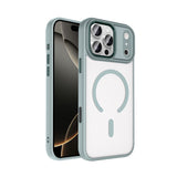 Apple iPhone 18 Pro Max Kılıf Wireless Şarj Özellikli Zore Krom M-safe Silikon Kapak Gri