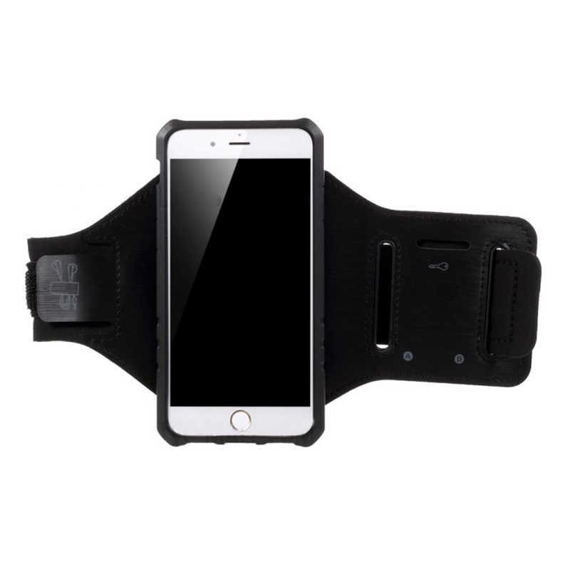Apple iPhone 5 Kılıf Zore 2 in 1 Kol Bandı Füme