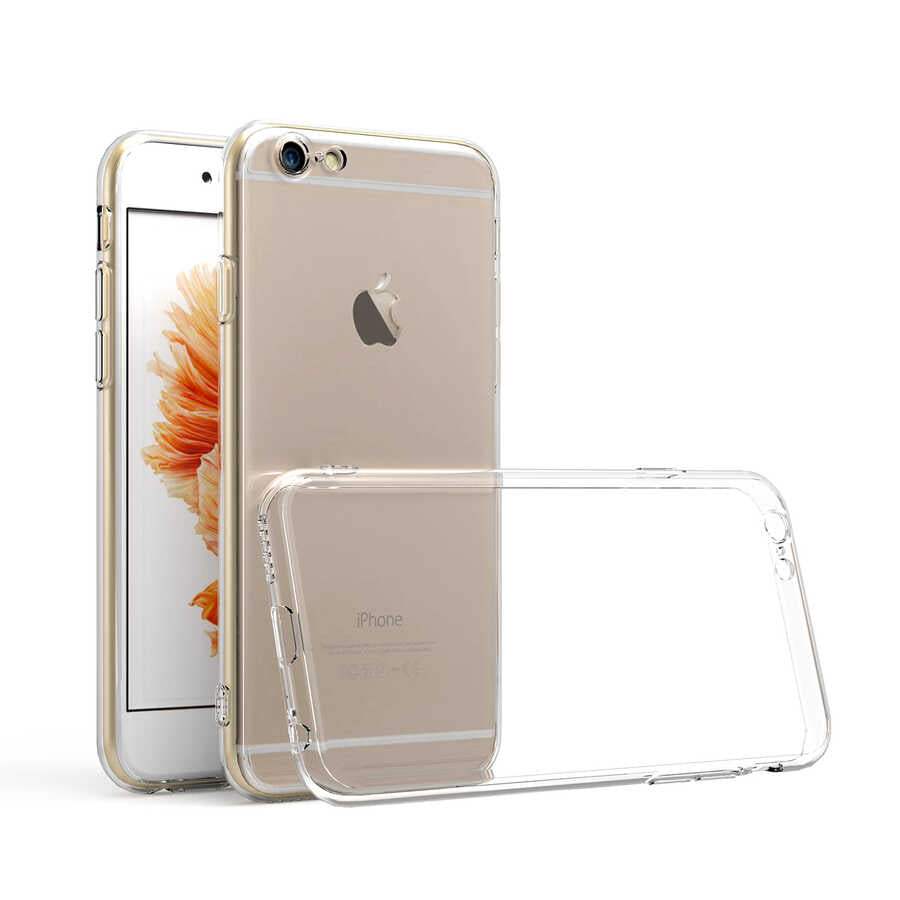 Apple iPhone 6 Kılıf Zore Kamera Korumalı Süper Silikon Kapak Renksiz
