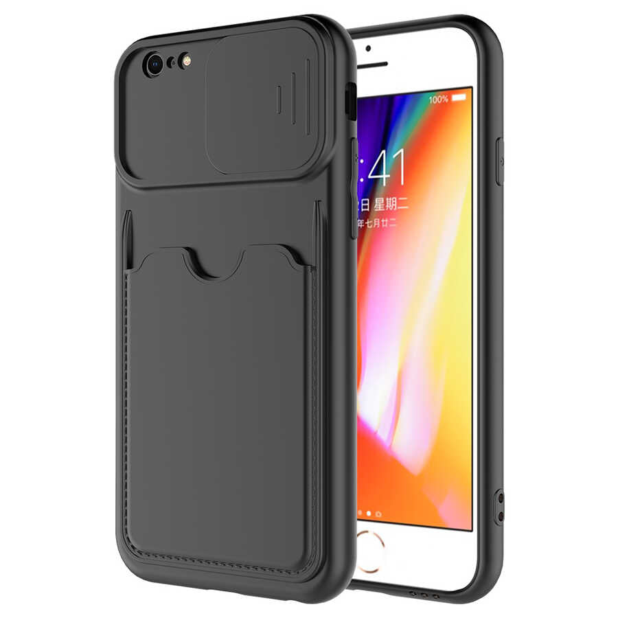 Apple iPhone 6 Kılıf Zore Kartix Kapak Siyah