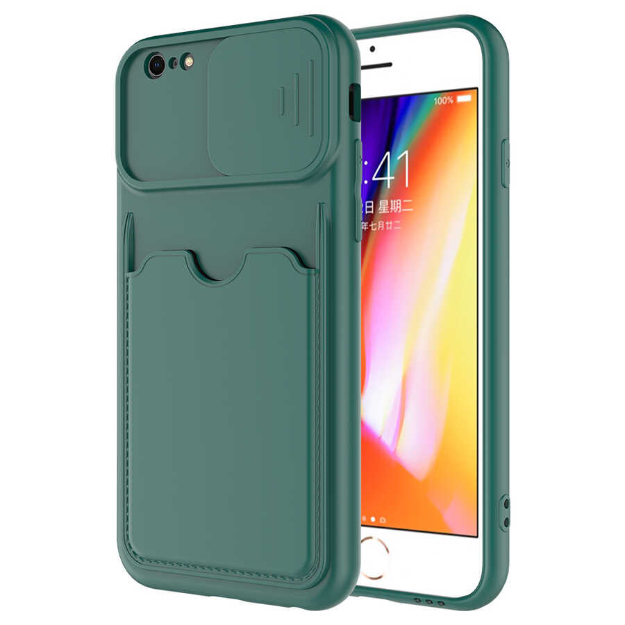 Apple iPhone 6 Kılıf Zore Kartix Kapak Koyu Yeşil