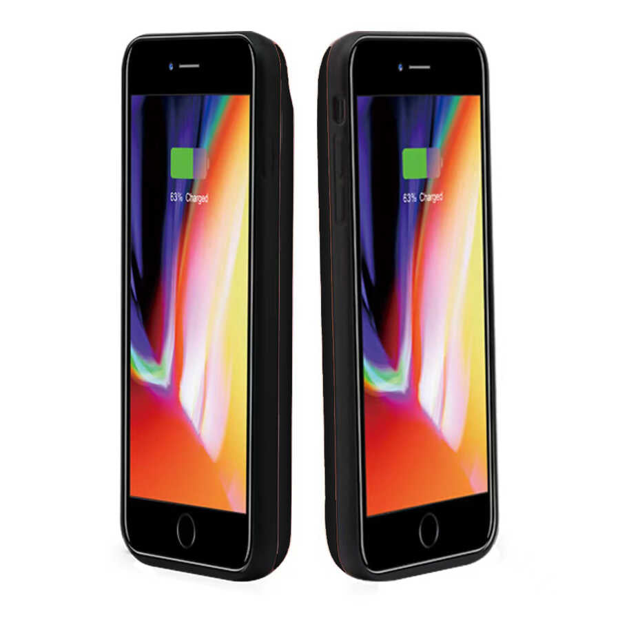 Apple iPhone 6 Plus Zore 8000 mAh Şarjlı Kılıf Siyah