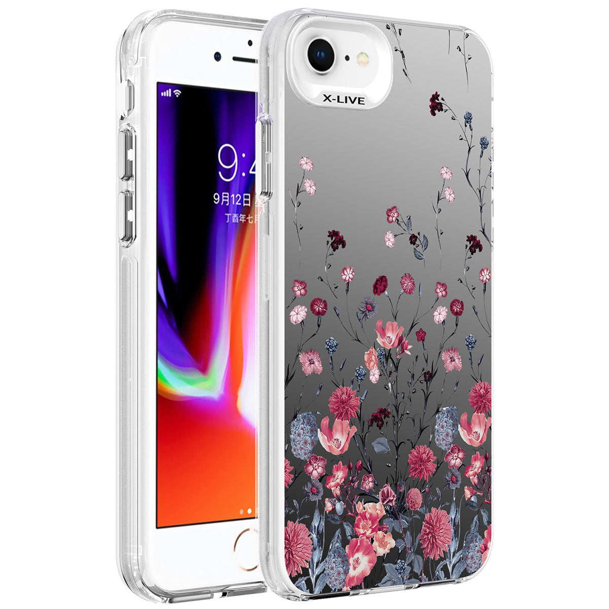 Apple iPhone 7 Kılıf Desenli Zore Silver Sert Kapak Balon