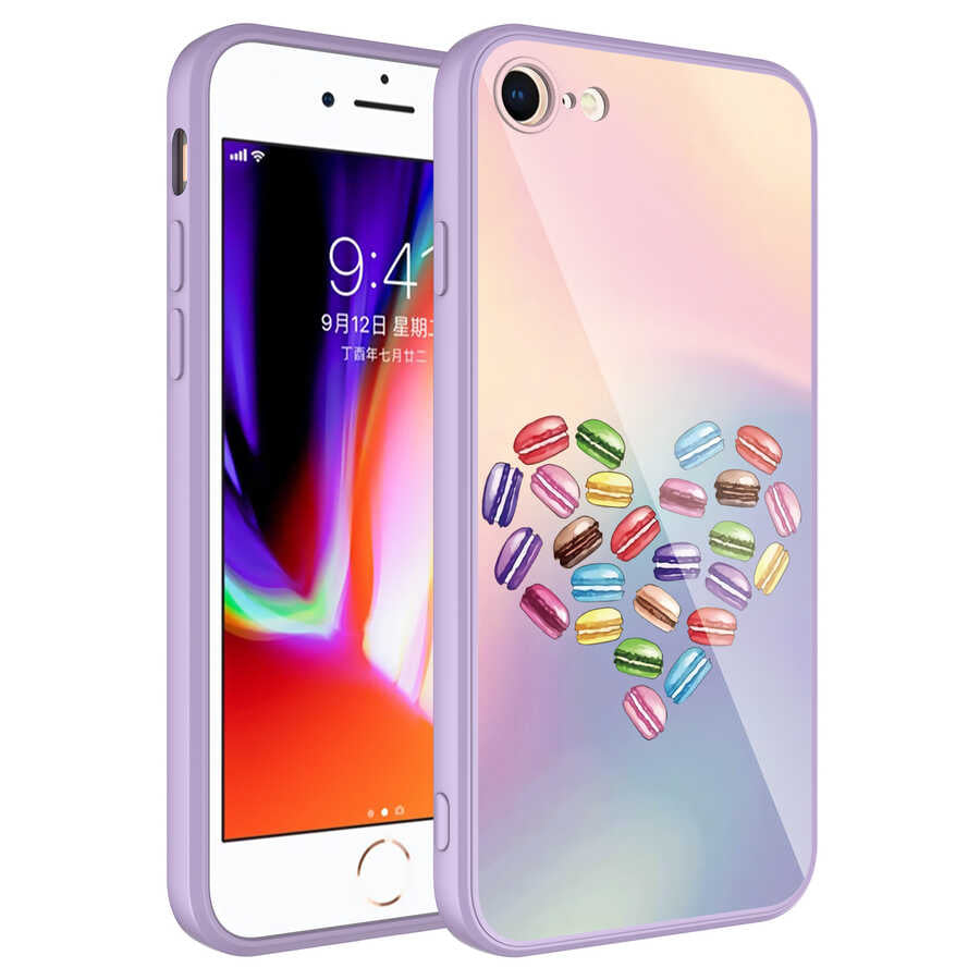 Apple iPhone 7 Kılıf Kamera Korumalı Desenli Sert Silikon Zore Epoksi Kapak NO11