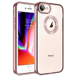 Apple iPhone 7 Kılıf Kamera Korumalı Logo Gösteren Zore Omega Kapak Siyah