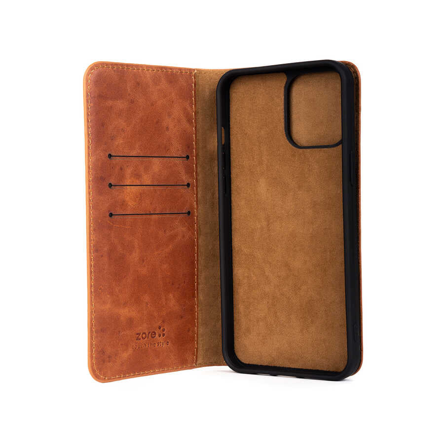 Apple iPhone 7 Kılıf Zore Hakiki Deri Multi Cüzdan Kılıf Kırmızı