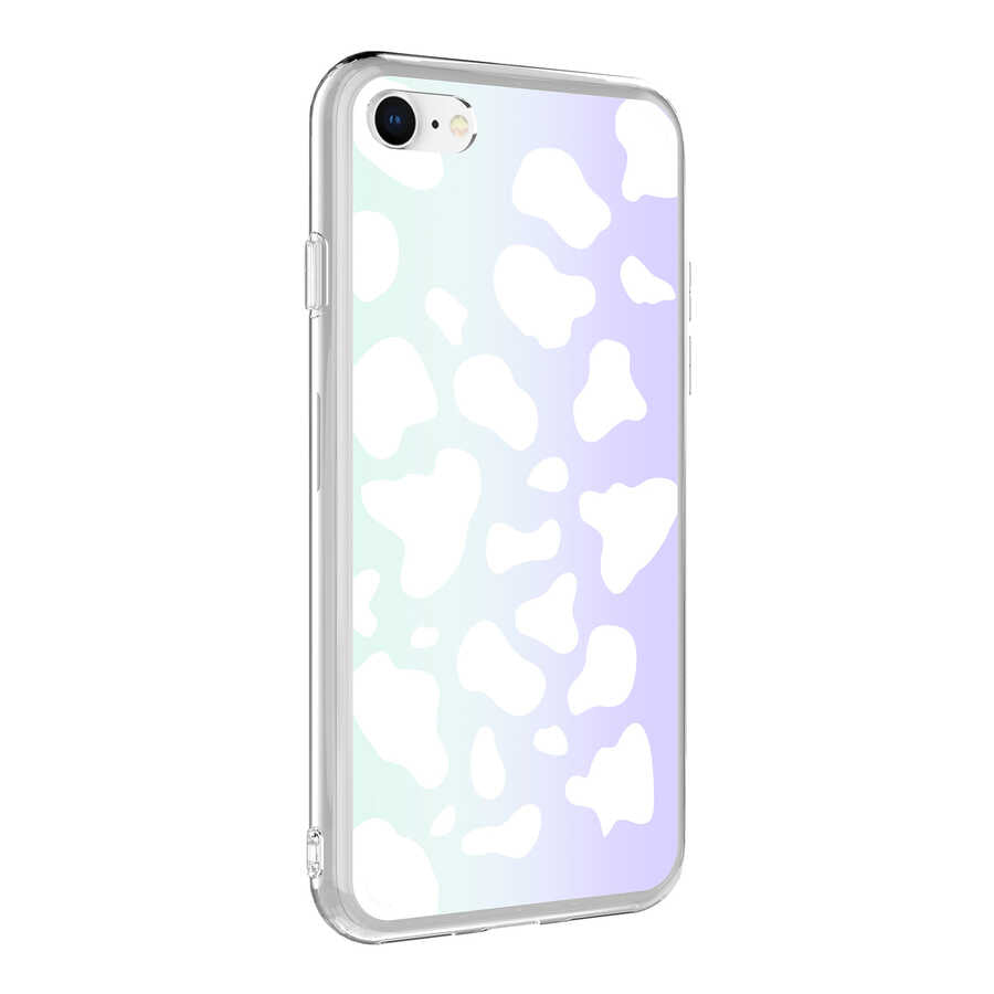 Apple iPhone 7 Kılıf Zore M-Blue Desenli Kapak Cow No2