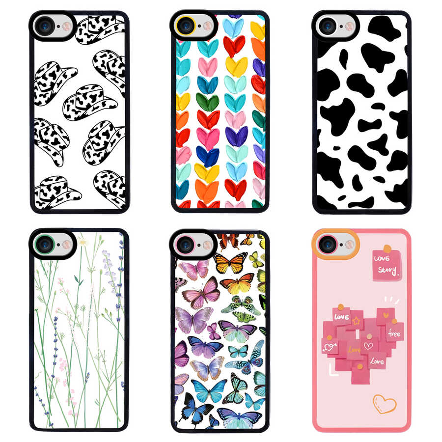 Apple iPhone 7 Kılıf Zore M-Fit Desenli Kapak Heart No6