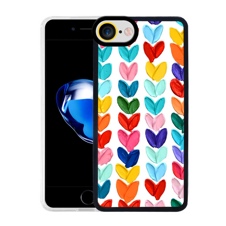 Apple iPhone 7 Kılıf Zore M-Fit Desenli Kapak Heart No6