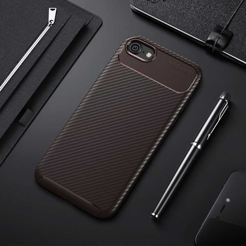 Apple iPhone 7 Kılıf Zore Negro Silikon Kapak Kahverengi