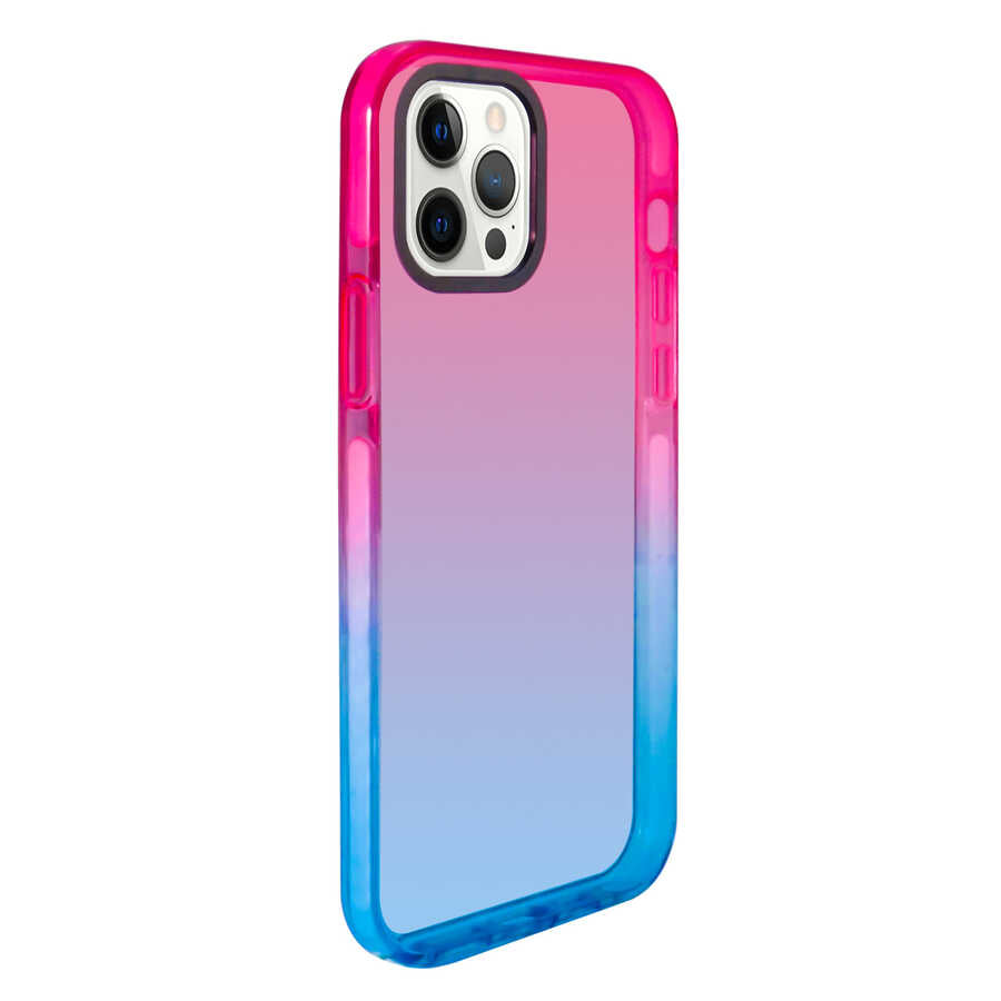 Apple iPhone 13 Pro Kılıf Zore Renkli Punto Kapak Pembe-Mavi