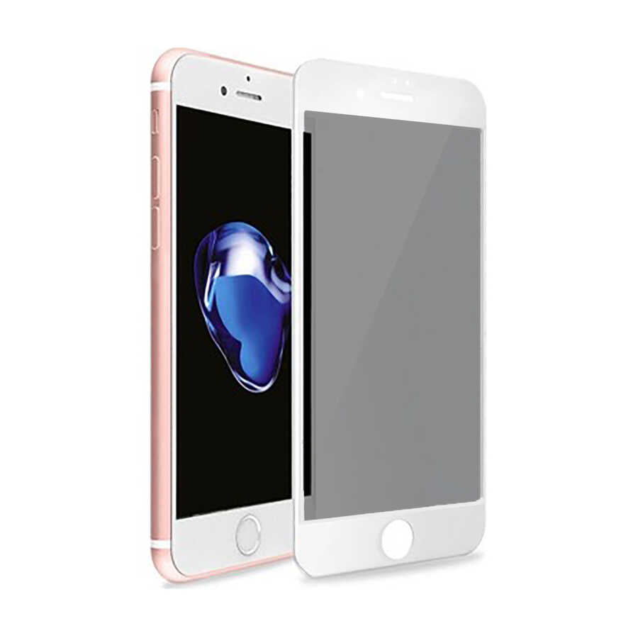 Apple iPhone 7 Plus Hayalet Ekran Koruyucu Davin Privacy Mat Seramik Ekran Filmi Beyaz