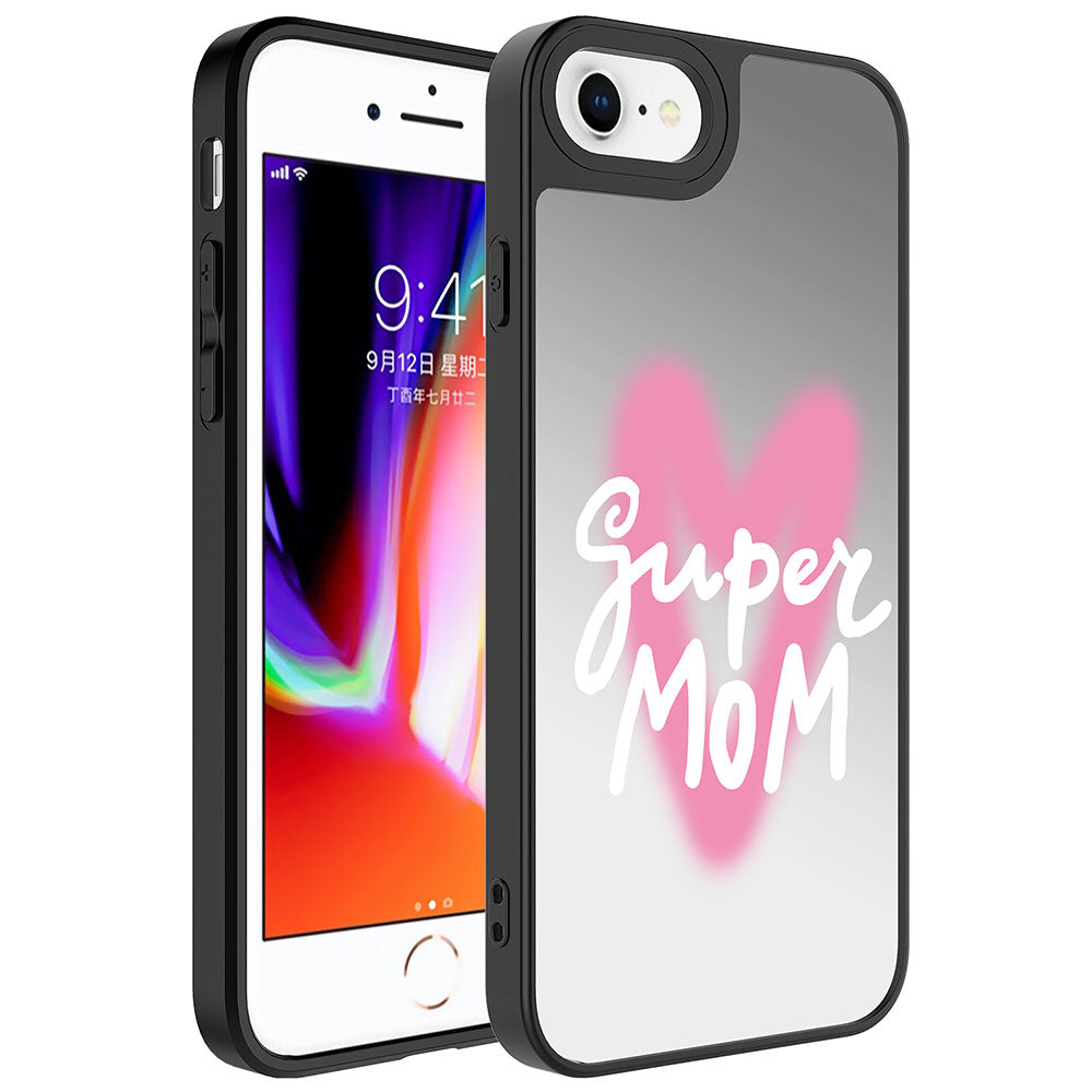 Apple iPhone 7 Plus Kılıf Aynalı Desenli Kamera Korumalı Parlak Zore Mirror Kapak Süper Anne