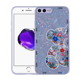 Apple iPhone 7 Plus Kılıf Desenli Sert Silikon Zore Mumila Kapak Lilac Bear