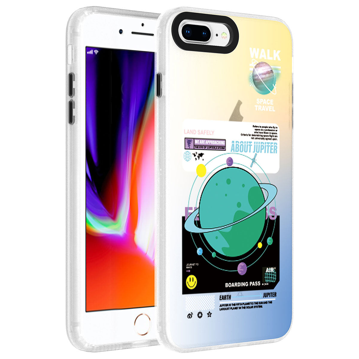 Apple iPhone 7 Plus Kılıf Desenli Zore Dragon Sert Kapak Klavye
