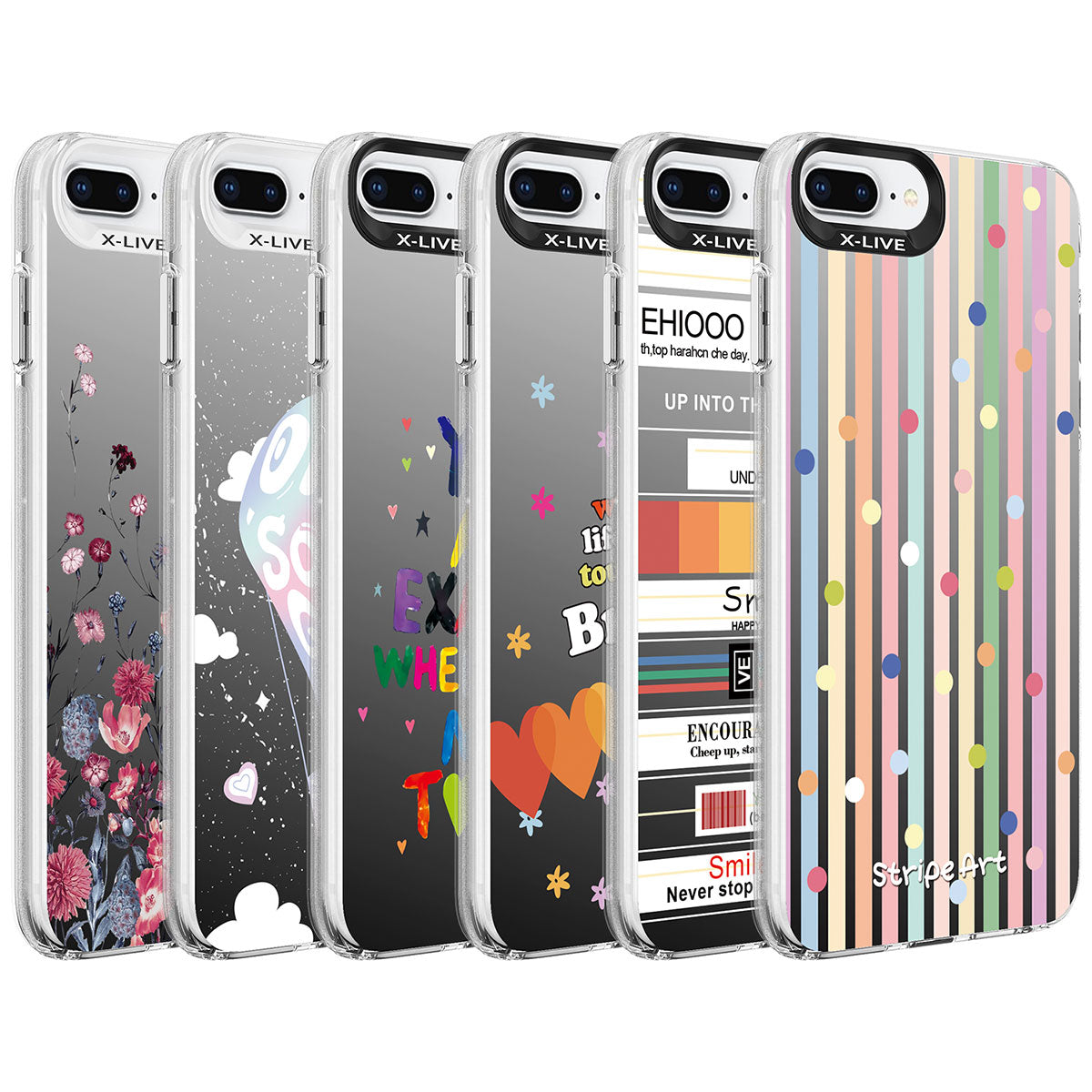 Apple iPhone 7 Plus Kılıf Desenli Zore Silver Sert Kapak You