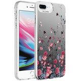 Apple iPhone 7 Plus Kılıf Desenli Zore Silver Sert Kapak Çiçek