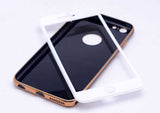 Apple iPhone 7 Plus Kılıf Zore Arkası Parlak 360 Silikon Siyah-Gold