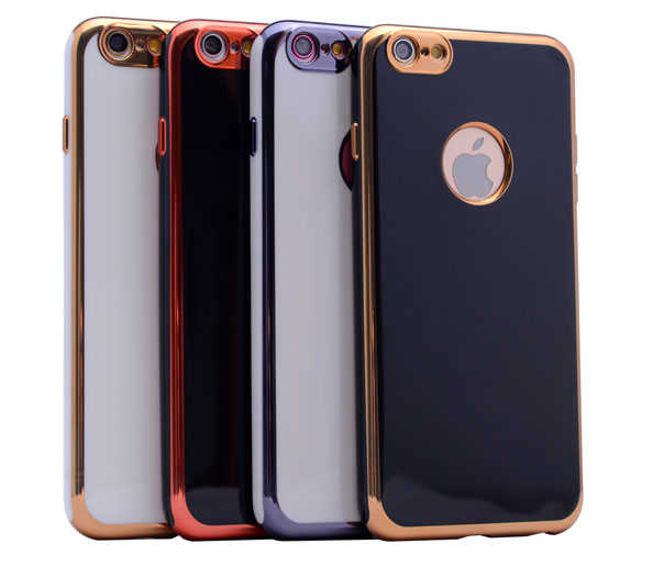 Apple iPhone 7 Plus Kılıf Zore Arkası Parlak 360 Silikon Siyah-Gold