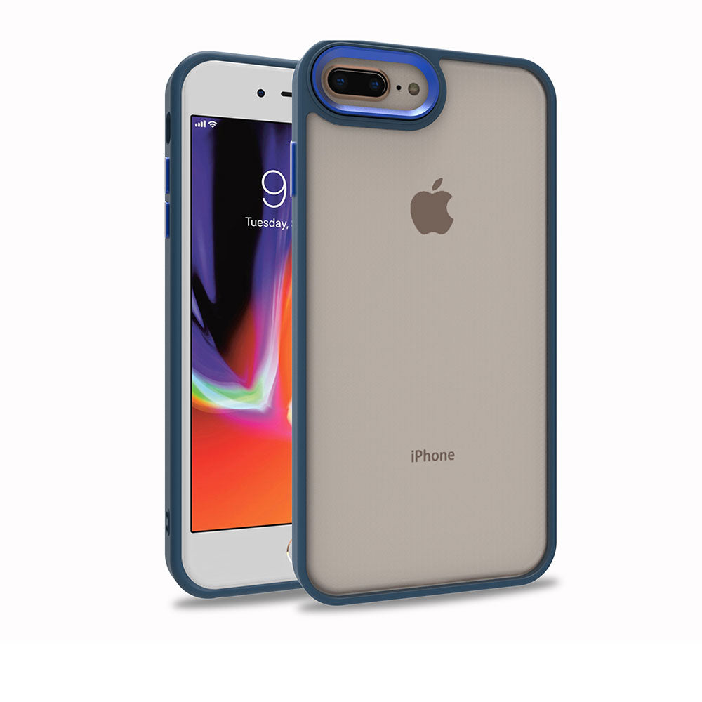 Apple iPhone 7 Plus Kılıf Zore Flora Kapak Mavi