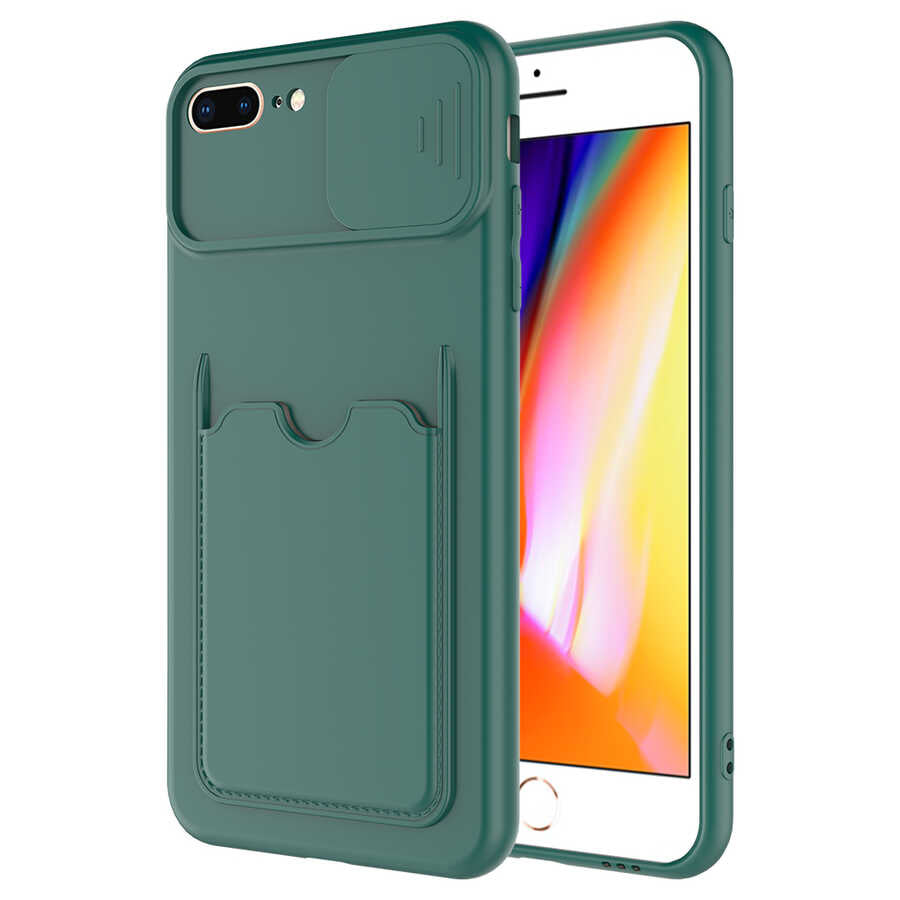 Apple iPhone 7 Plus Kılıf Zore Kartix Kapak Koyu Yeşil