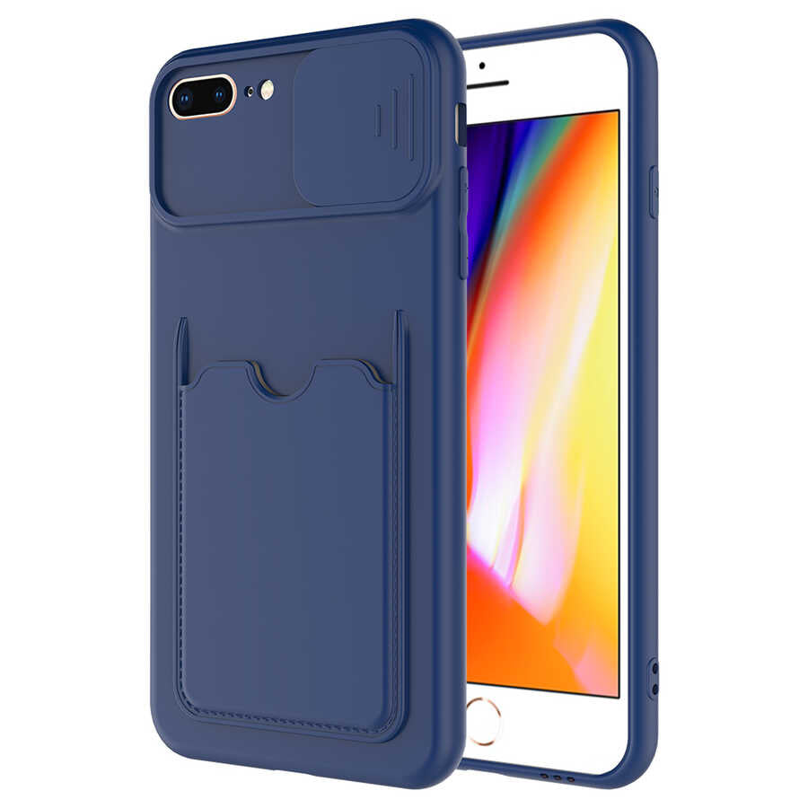 Apple iPhone 7 Plus Kılıf Zore Kartix Kapak Lacivert