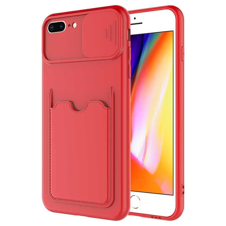 Apple iPhone 7 Plus Kılıf Zore Kartix Kapak Kırmızı