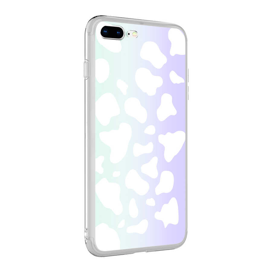 Apple iPhone 7 Plus Kılıf Zore M-Blue Desenli Kapak Cow No2