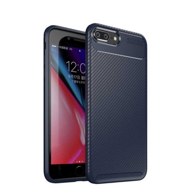 Apple iPhone 7 Plus Kılıf Zore Negro Silikon Kapak Lacivert