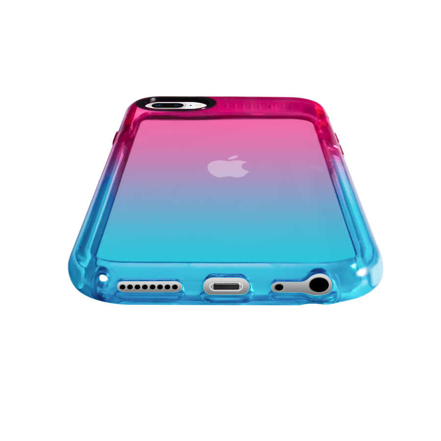 Apple iPhone 7 Plus Kılıf Zore Renkli Punto Kapak Pembe-Mavi