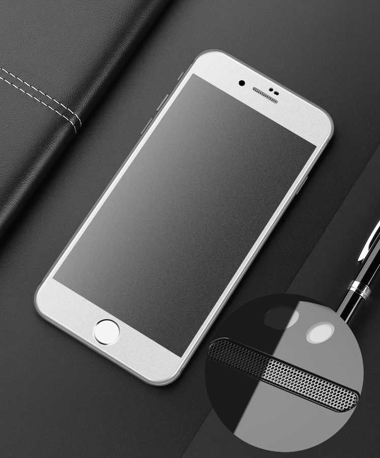 Apple iPhone 7 Plus Zore Anti-Dust Mat Privacy Temperli Ekran Koruyucu Siyah