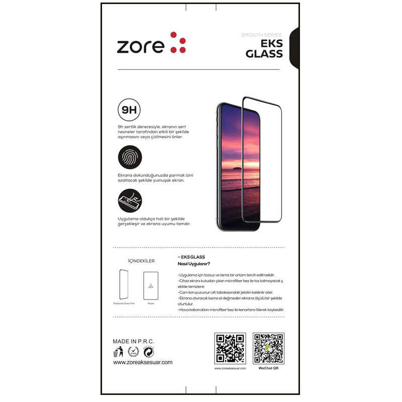 Apple iPhone 7 Plus Zore EKS Cam Ekran Koruyucu Siyah