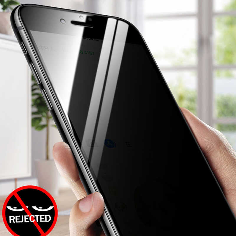 Apple iPhone 7 Plus Zore Kor Privacy Cam Ekran Koruyucu Siyah