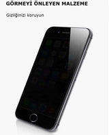 Apple iPhone 7 Plus Zore Kor Privacy Cam Ekran Koruyucu Siyah