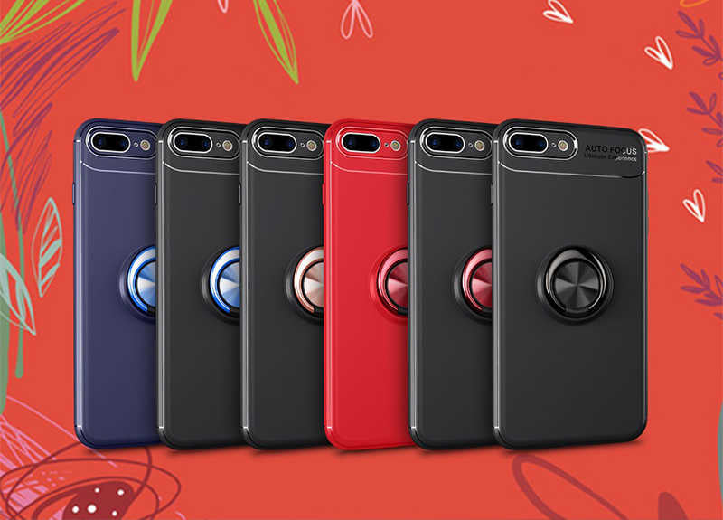 Apple iPhone 7 Plus Kılıf Zore Ravel Silikon Kapak Kırmızı