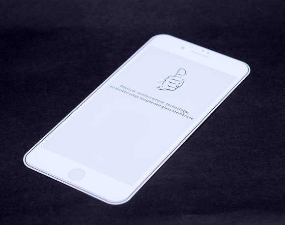 Apple iPhone 8 Zore Kenarları Kırılmaya Dayanıklı Cam Ekran Koruyucu Beyaz