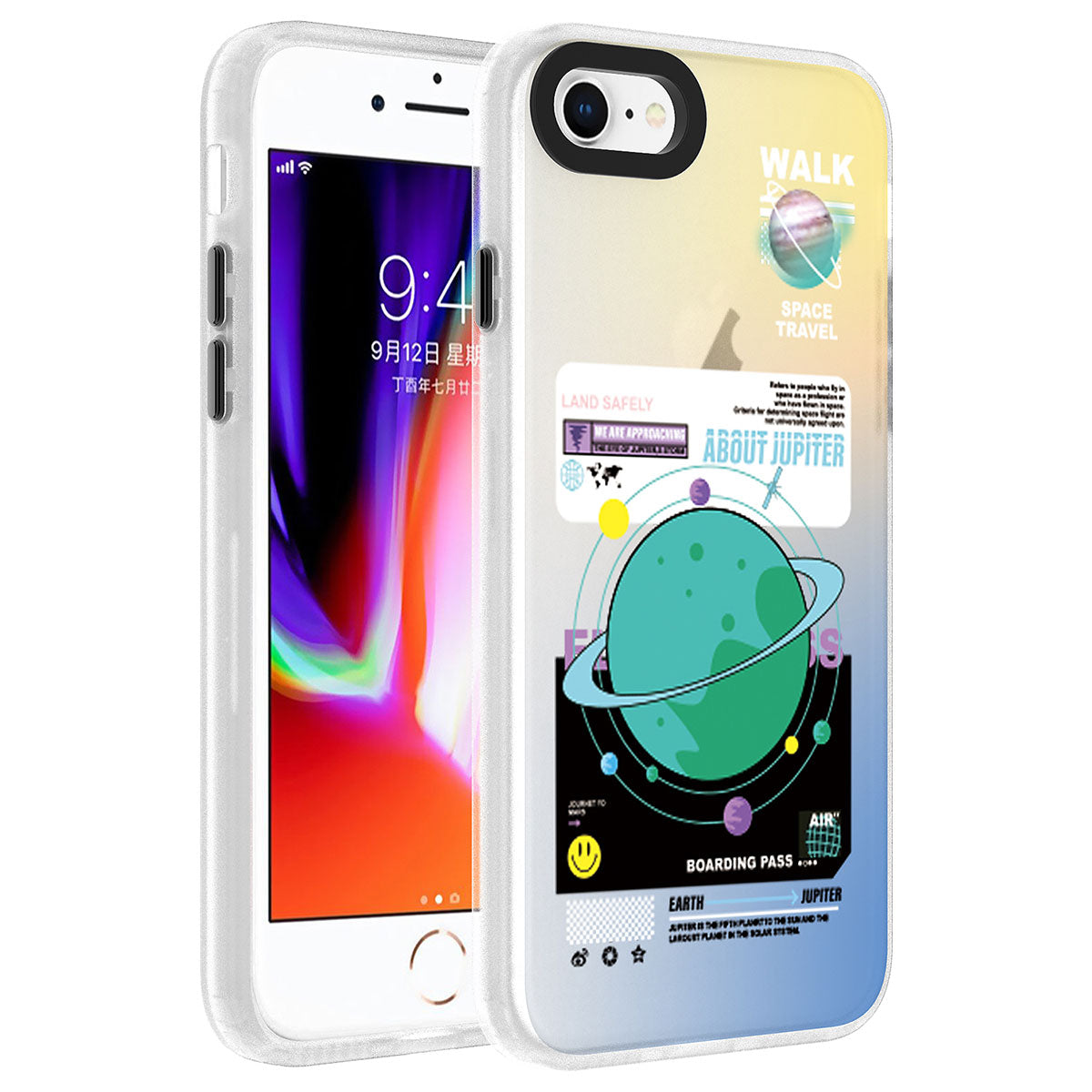 Apple iPhone 8 Kılıf Desenli Zore Dragon Sert Kapak Gezegen