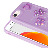 Apple iPhone 8 Kılıf Kabartma Figürlü Parlak Zore Toys Silikon Kapak Mor