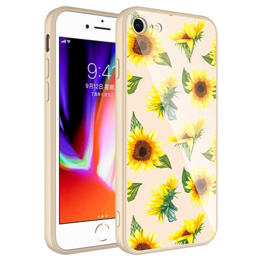 Apple iPhone 8 Kılıf Kamera Korumalı Desenli Sert Silikon Zore Epoksi Kapak NO6